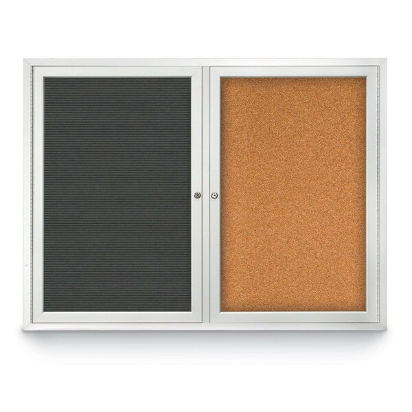 United Visual Products Corkboard, Cobalt/Black, 72" x 48" UV419I-BLACK-COBACC - main